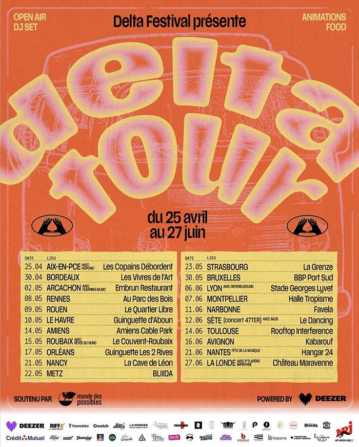 Delta Festival Tour : le 27 juin 2026 de 18h à 1h