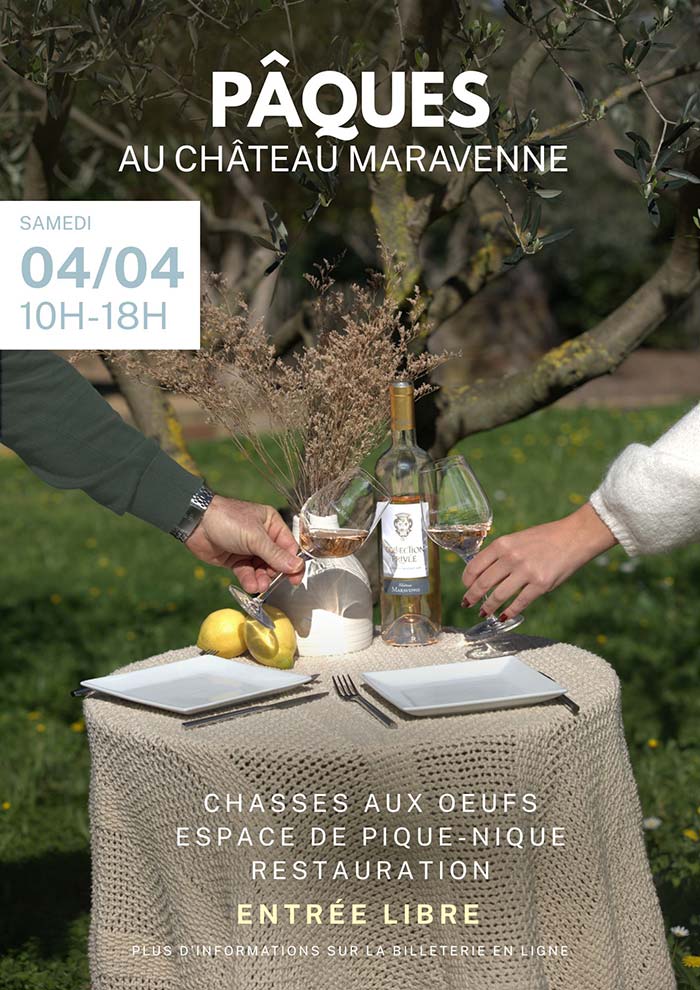 Journée de Pâques au Château Maravenne avec chasse aux œufs pour enfants et dégustation de vins dans le Var