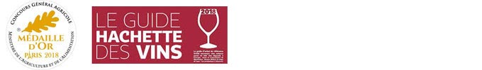 Concours général Agricole de Paris : 4 médailles d'Or
Guide Hachette des Vins 2018