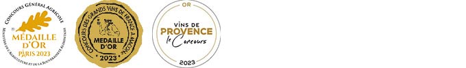 Concours général Agricole de Paris : Médailles d’Or & d’Argent
Concours de Grands Vins de France de Mâcon : Médailles d’Or, d’Argent et Bronze
Concours des vins de Provence : Médailles d’Or & d’Argent
